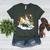 Boston Terrier Riding Unicorn Boys Girls Kids Rainbow Women's Heather T-Shirt Heather Forest