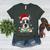 Boston Terrier Santa Christmas Tree Lights Xmas Boys Men Dog Women's Heather T-Shirt Heather Forest
