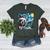 Boston Terrier Santa Starry Night Van Gogh Christmas Dog Men Women Kids Women's Heather T-Shirt Heather Forest