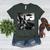 Boston Terrier Graphic Selfie With UFOs Weird Aliens Women's Heather T-Shirt Heather Forest