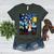 Boston Terrier Starry Night Van Gogh Art Women's Heather T-Shirt Heather Forest