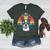 Boston Terrier UFO Alien Boston Terrier Dog Mom Dad Women's Heather T-Shirt Heather Forest