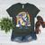 Boston Terrier Unicorn Riding Dinosaur T-Rex Girls Rainbow Women's Heather T-Shirt Heather Forest