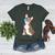 Brindle Boston Terrier Dog Patriotic Shirt USA Flag Women's Heather T-Shirt Heather Forest