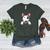 Bull Terrier Pocket Bull Terrier Peeking Out Pocket Women's Heather T-Shirt Heather Forest