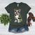 Camo Boston Terrier Pet Owner Camouflage Dog Lover Women's Heather T-Shirt Heather Forest