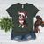 Cute Boston Terrier Dog Christmas Merry X-Mas Graphic Women's Heather T-Shirt Heather Forest