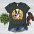 Cute Boston Terrier Spring Flower Garden Colorful Puppy Dog Women's Heather T-Shirt Heather Forest