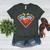 Cute Distressed Super Teacher Superhero Apple Women's Heather T-Shirt Heather Forest Cute Distressed Super Teacher Superhero Apple Women's Heather T-Shirt Heather Forest