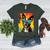 Dog Boston Terrier Hawaiian Women's Heather T-Shirt Heather Forest