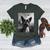 Dog Mom Dad Alien Selfie Boston Terrier UFO For Men Women Women's Heather T-Shirt Heather Forest