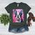 Dog Pink Boston Terrier Women's Heather T-Shirt Heather Forest