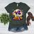 Halloween Boston Terrier Dog Breed With Jack O' Lantern Art Women's Heather T-Shirt Heather Forest