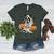 Halloween Boston Terrier Ghost Women's Heather T-Shirt Heather Forest