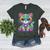 Happy Dot Day Colorful Polka Dot Cat Kitten Teachers Kids Women's Heather T-Shirt Heather Forest