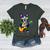 Hawaiian Boston Terrier & Pineapple Ukulele Summer Vacation Women's Heather T-Shirt Heather Forest