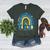 Be Kind Rainbow Down Syndrome Awareness Teacher Blue Yellow Women's Heather T-Shirt Heather Forest