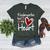 Kindergarten Has My Heart Buffalo Print Teacher Valentine Women's Heather T-Shirt Heather Forest Kindergarten Has My Heart Buffalo Print Teacher Valentine Women's Heather T-Shirt Heather Forest
