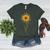 Music Teacher Shirt Sunflower Music Notes Musician Singer Women's Heather T-Shirt Heather Forest