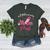 In October We Wear Pink Apple Teacher Daisy Breast Cancer Women's Heather T-Shirt Heather Forest
