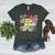 Retro First Grade Teacher Disco Ball Coquette Back To School Women's Heather T-Shirt Heather Forest