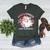 Retro Pink Christmas Santa's Favorite Art Teacher Artist Women's Heather T-Shirt Heather Forest