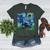 Scottish Terrier Starry Night Scotty Dog Art By Aja Women's Heather T-Shirt Heather Forest