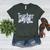 Teacher Blue Chinoiserie Coquette Bow Heart Teacher Life Women's Heather T-Shirt Heather Forest