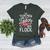 This Teacher Loves Her Flock Flamingo Teacher Class Women's Heather T-Shirt Heather Forest