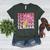 Teacher Pencil Back To School Groovy Pink Teacher First Day Women's Heather T-Shirt Heather Forest