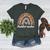 Toddler Teacher Rainbow Leopard Infant Teacher Men Women Women's Heather T-Shirt Heather Forest