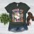 Trick Or Teach Groovy Teacher Halloween Retro Ghost Women's Heather T-Shirt Heather Forest