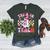 Trick Or Teach Halloween Teacher Floral Ghost Groovy Women's Heather T-Shirt Heather Forest