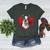Valentine's Day Boston Terrier Dog Women's Heather T-Shirt Heather Forest