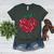 Valentines Day Teacher Hearts Apple Love Teach Women Men Women's Heather T-Shirt Heather Forest Valentines Day Teacher Hearts Apple Love Teach Women Men Women's Heather T-Shirt Heather Forest