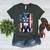 Vintage Boston Terrier Dog American USA US Flag Pets Lovers Women's Heather T-Shirt Heather Forest