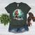 Whimsical Forest Adventures Sasquatch Bigfoot Walking Boston Terrier Dog Lovers Women's Heather T-Shirt Heather Forest