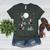 Xmas Tree Santa Riding Boston Terrier Christmas Women's Heather T-Shirt Heather Forest