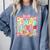 100 Days Of School Preppy 100th Day Of School Teacher Kids Comfort Colors Sweatshirt Blue Jean