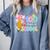 100 Days Of School Preppy 100th Day Of School Teachers Girls Comfort Colors Sweatshirt Blue Jean