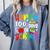 100th Day Of School Teachers Kids Girls Child Happy 100 Days Comfort Colors Sweatshirt Blue Jean