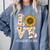 4th Grade Teacher Love Autumn Fall Sunflower Appreciation Comfort Colors Sweatshirt Blue Jean