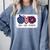 American Flag Teach Love Freedom Preschool Teacher 4th July Comfort Colors Sweatshirt Blue Jean