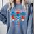 All American Teacher Pencil Coquette Bow USA Flag Teachers Comfort Colors Sweatshirt Blue Jean