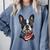 Boston Terrier American Flag Comfort Colors Sweatshirt Blue Jean