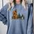 Boston Terrier Bigfoot Dog Walking Dog Mom Dad Kids Comfort Colors Sweatshirt Blue Jean
