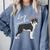 Boston Terrier Dog Mom Woman Women Comfort Colors Sweatshirt Blue Jean