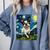 Boston Terrier Dog Starry Night Painting Comfort Colors Sweatshirt Blue Jean