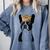 Boston Terrier Dog Wearing Crown For Men Women Girls Kids Comfort Colors Sweatshirt Blue Jean