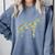 Boston Terrier Flower Silhouette Floral Dog Men Women Girls Kids Comfort Colors Sweatshirt Blue Jean